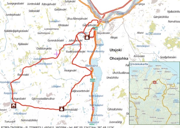 Utsjoen retkeilyreitti. Kuva: retkikartta.fi